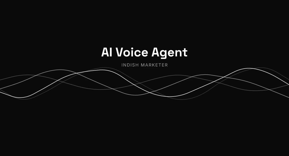 AI Voice Agent by Indish Marketer, an abstract audio waveform graphic
