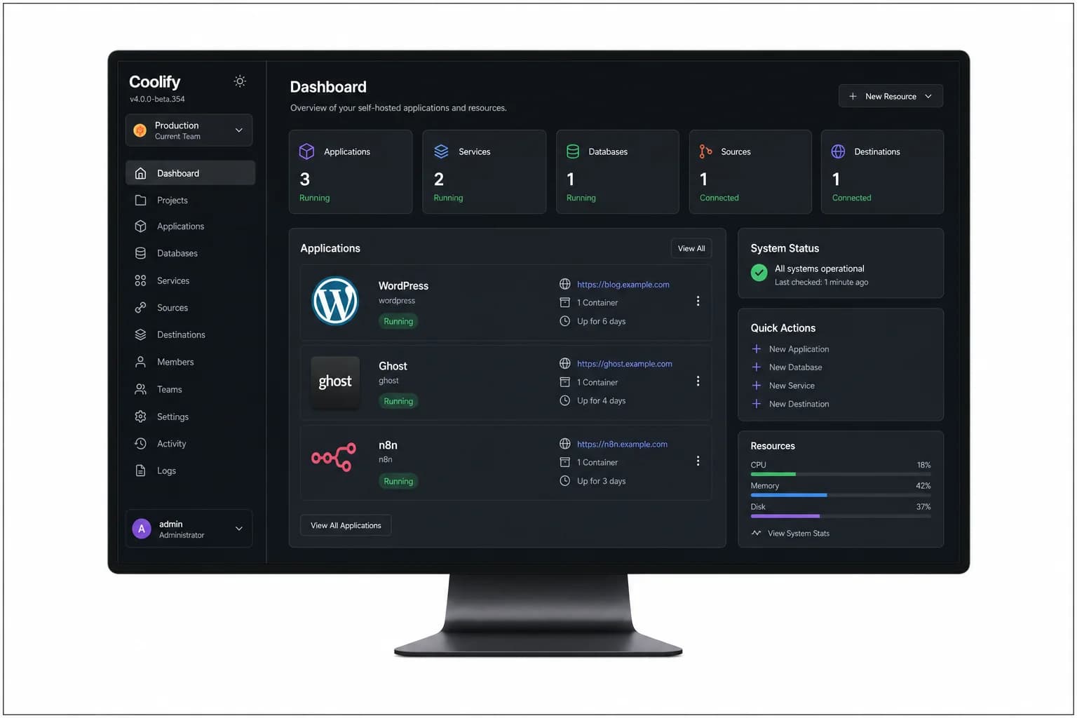 How to Host Multiple Websites and Apps on One VPS Using Coolify (n8n, WordPress, Ghost)