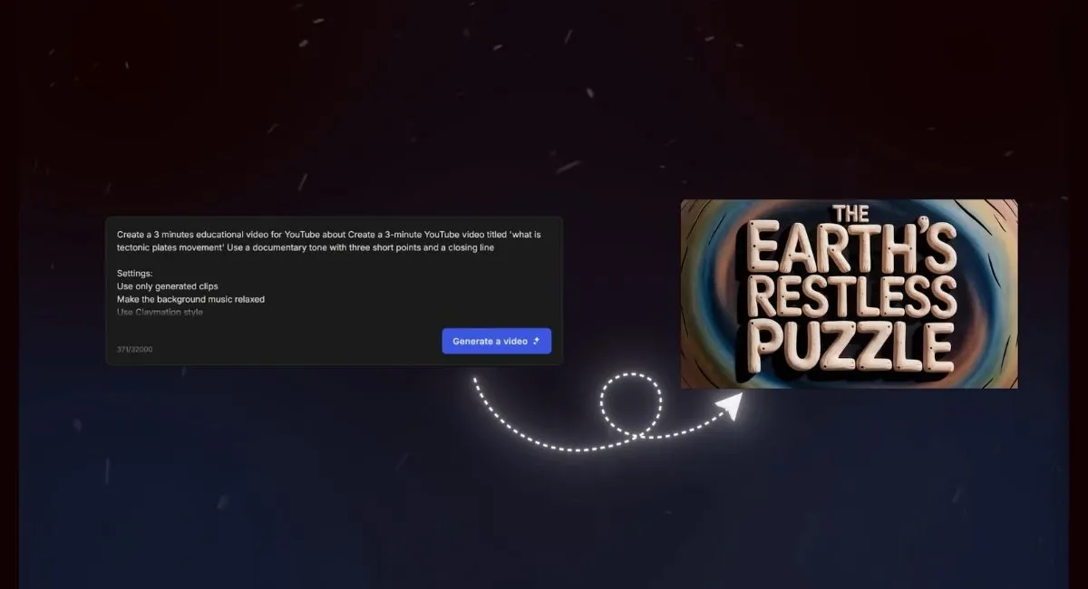 Prompt-to-video generation preview.