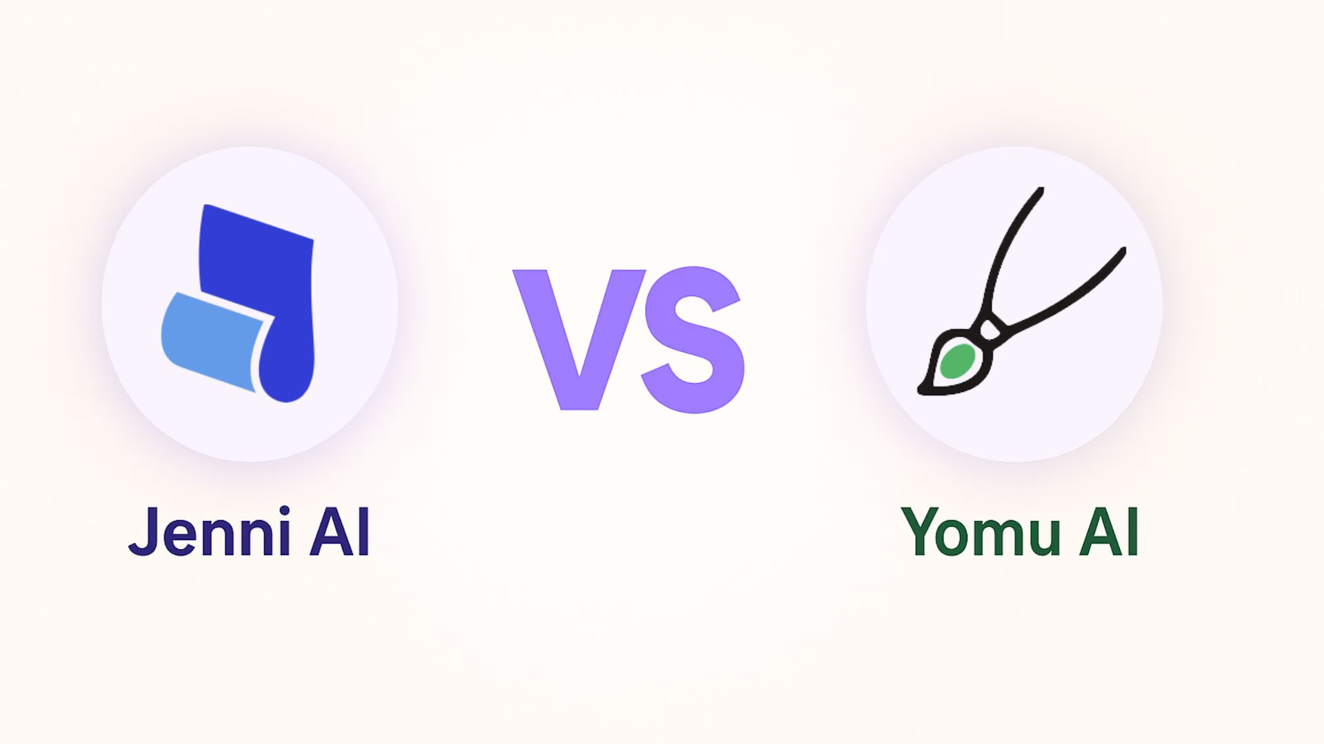 Comparison image showing Jenni AI vs Yomu AI logos side by side.