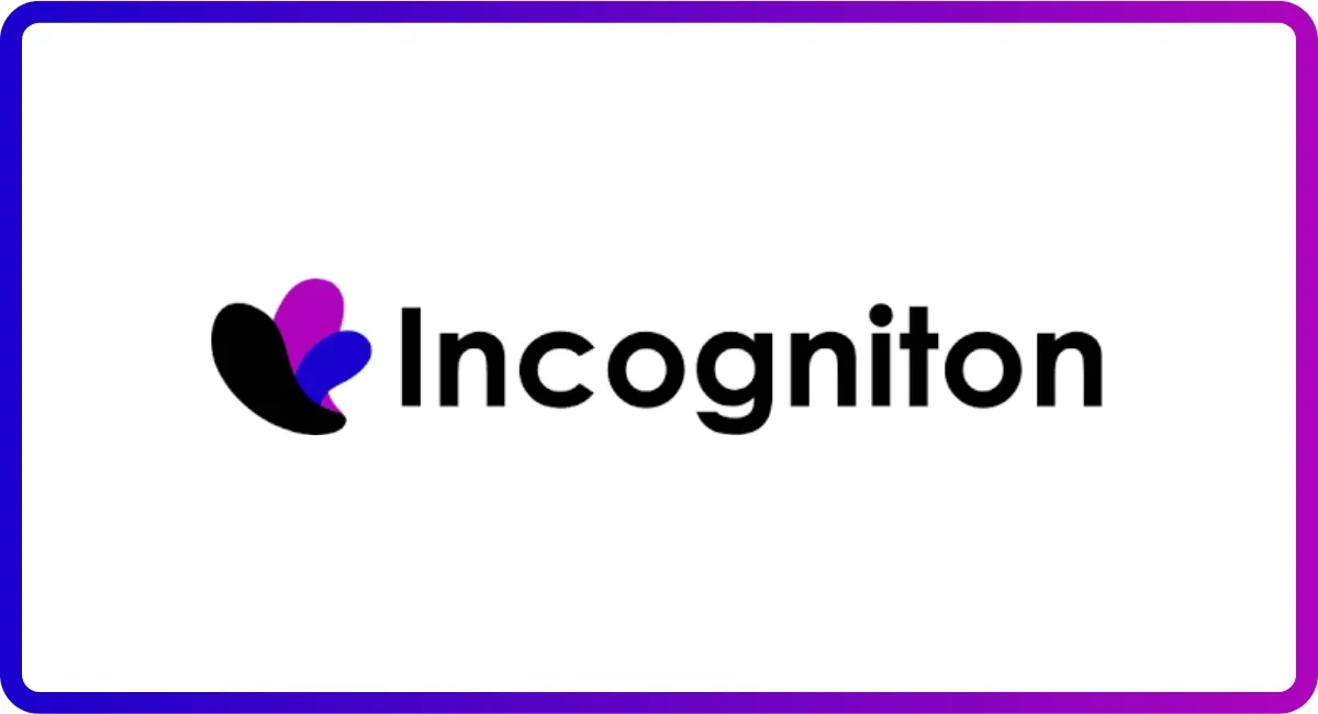 Incogniton logo with purple and black symbol