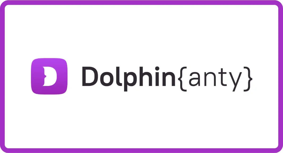 Dolphin{anty} purple logo design